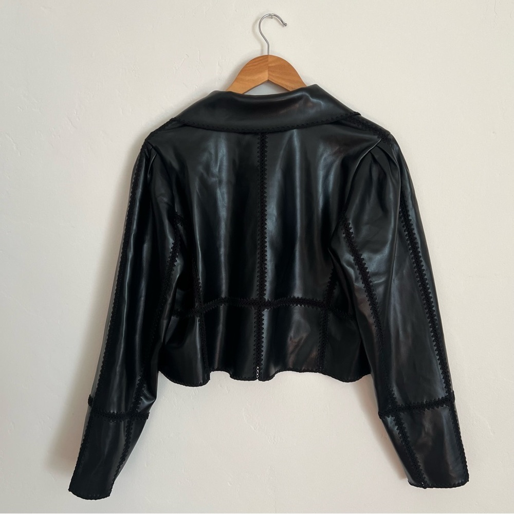 Anthroplogie The Freya Faux Leather Whip-Stitch Swing Jacket - Picture 8 of 9